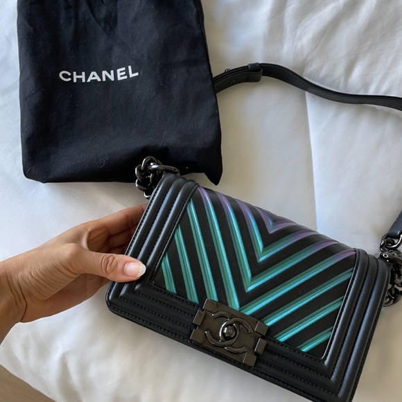 CHANEL Handbags - 🏴‍☠️ Chanel mermaid iridescent mini boy bag with rare black chain🏴‍☠️